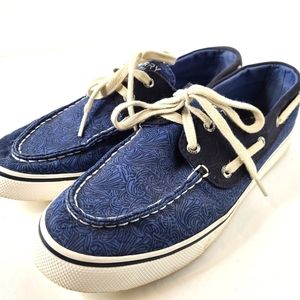 Blue Paisley Sperry Topsiders sz 9